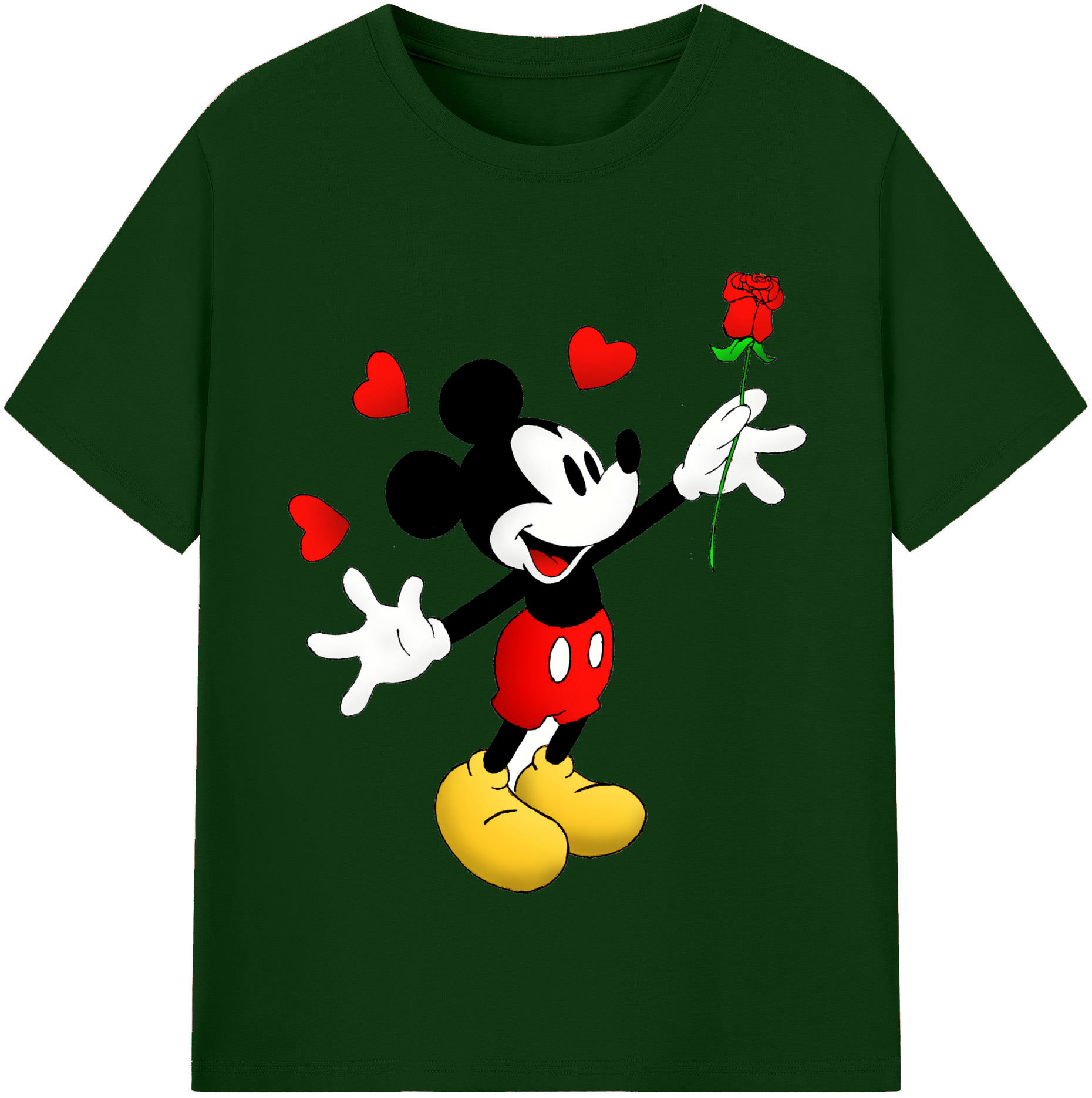 （画像用） ミッキーマウス Mickey Mouse 綿100％半袖Tシャツ（フロントプリント）